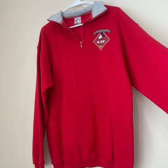 Y2K WALT DISNEY SWEATSHIRT AUTHENTIC RED MINNI MOUSE POLKA DOT DRESS Sz L - Picture 11 of 16